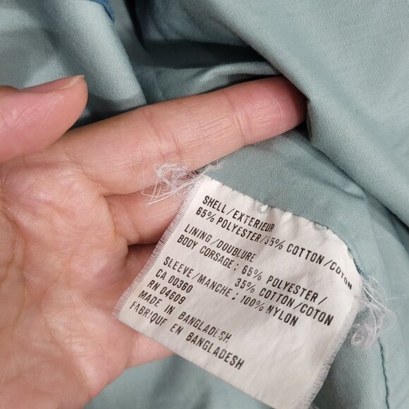 Club International Y2K Teal Blue Windbreaker Jacket Snap Zip Front Retro Small - Picture 11 of 12